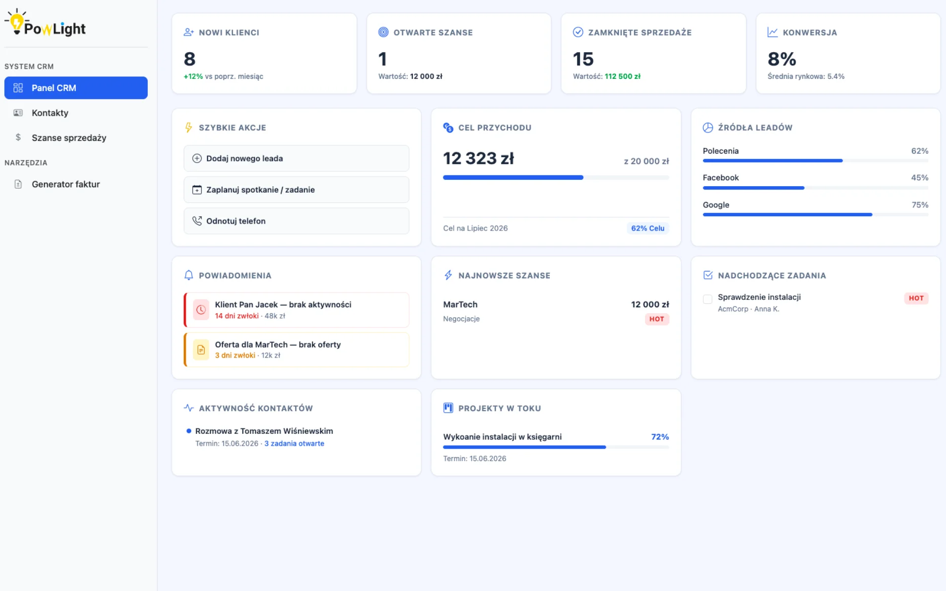 System CRM dla PowLight